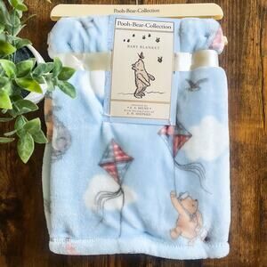 NEW Winnie the Pooh Kites Baby Blanket Eeyore Piglet- Blue White